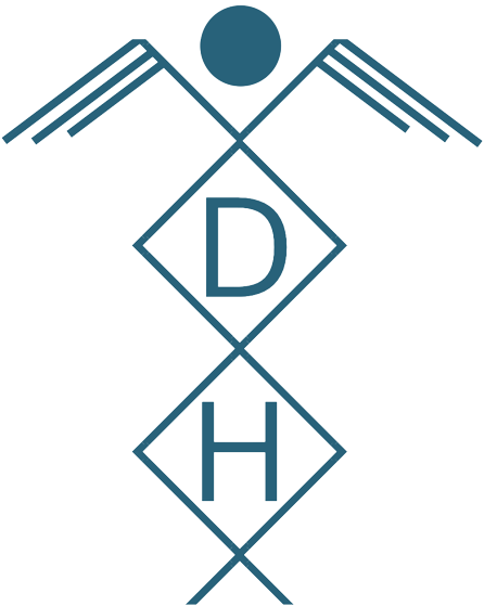 Initials DH within Caduceus